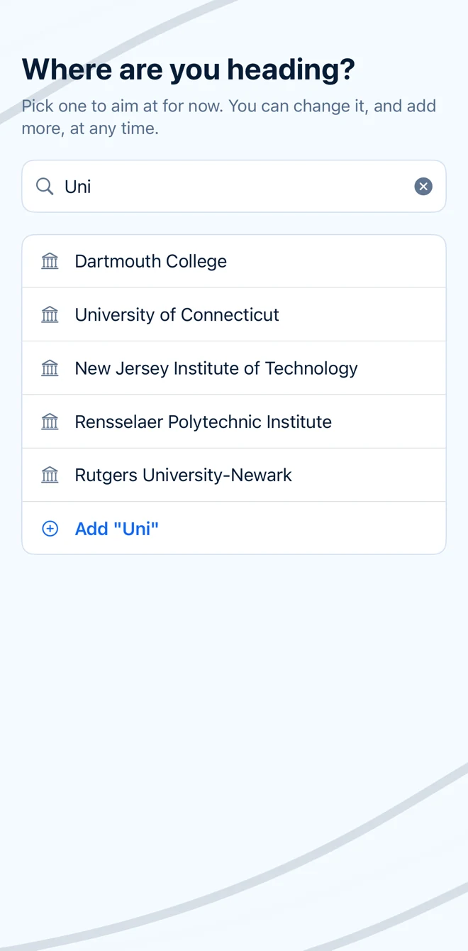 Searching for a dream college