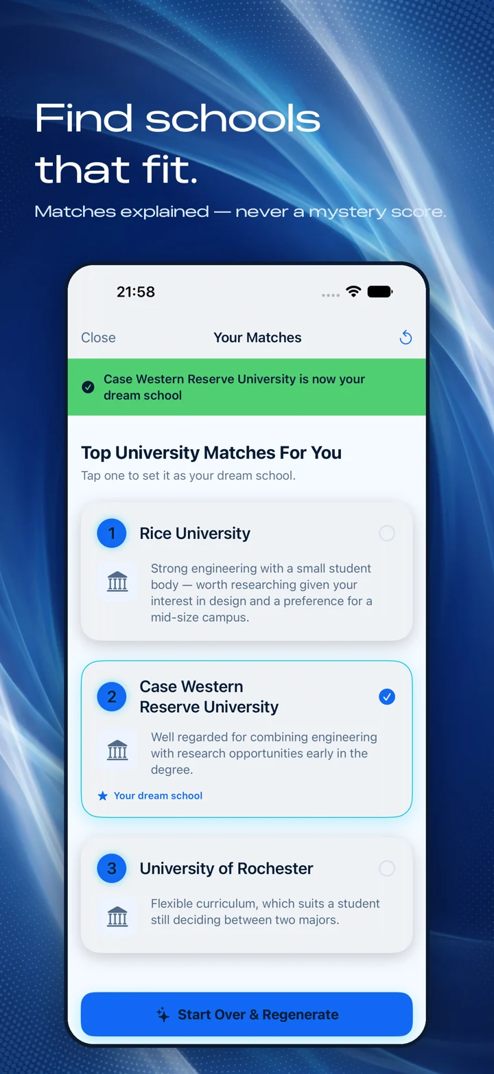 Find schools that fit